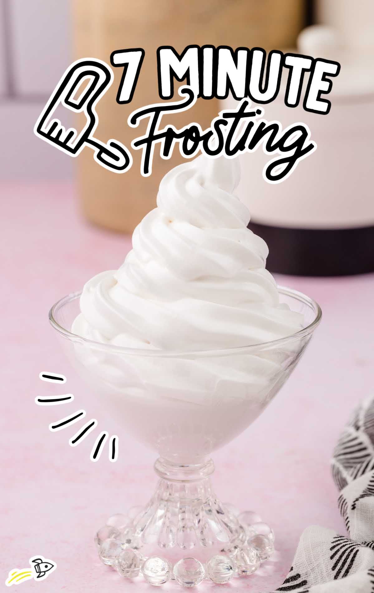 close up shot of 7 Minute Frosting in a glass cup