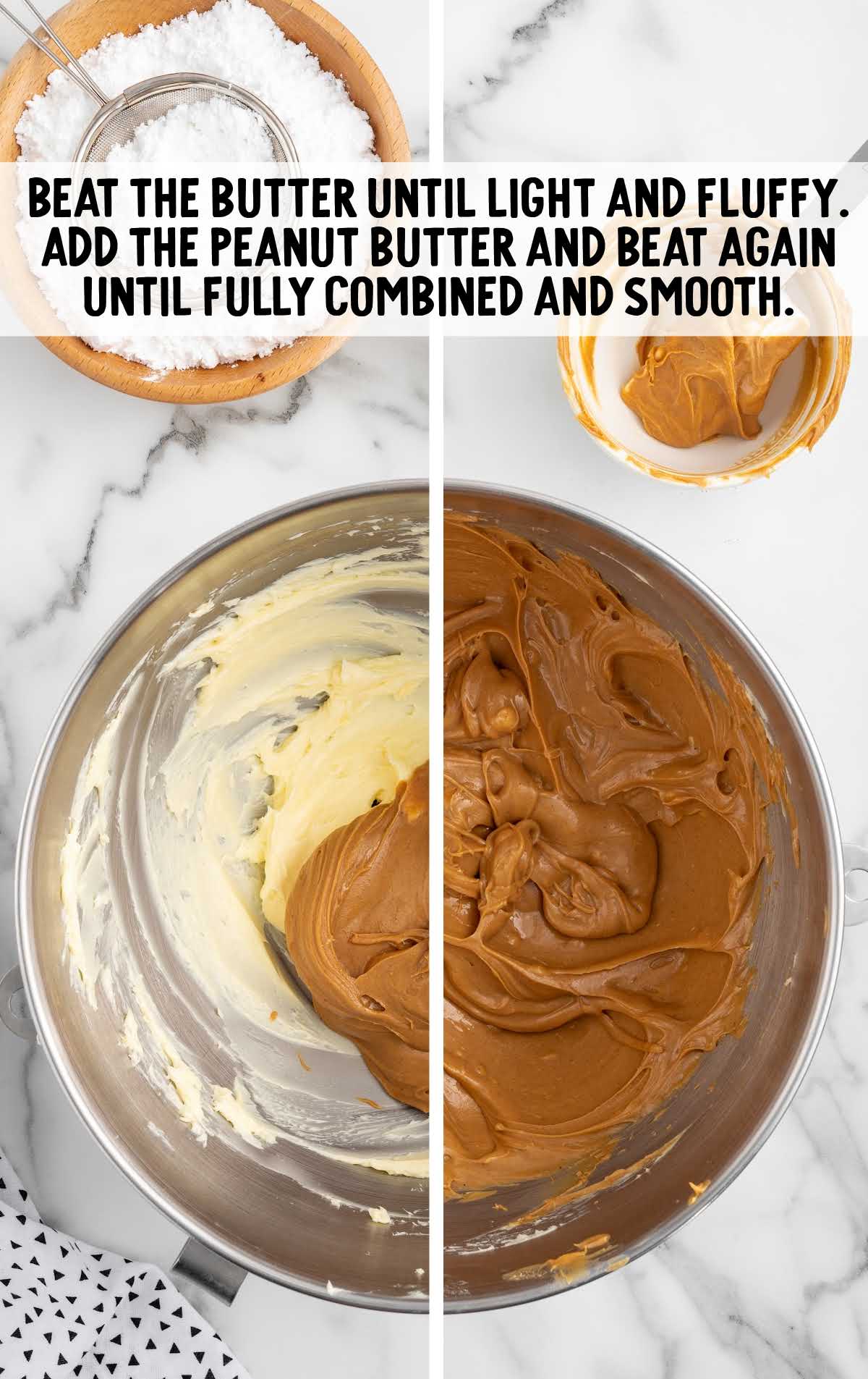 butter and peanut butter combined in a bowl
