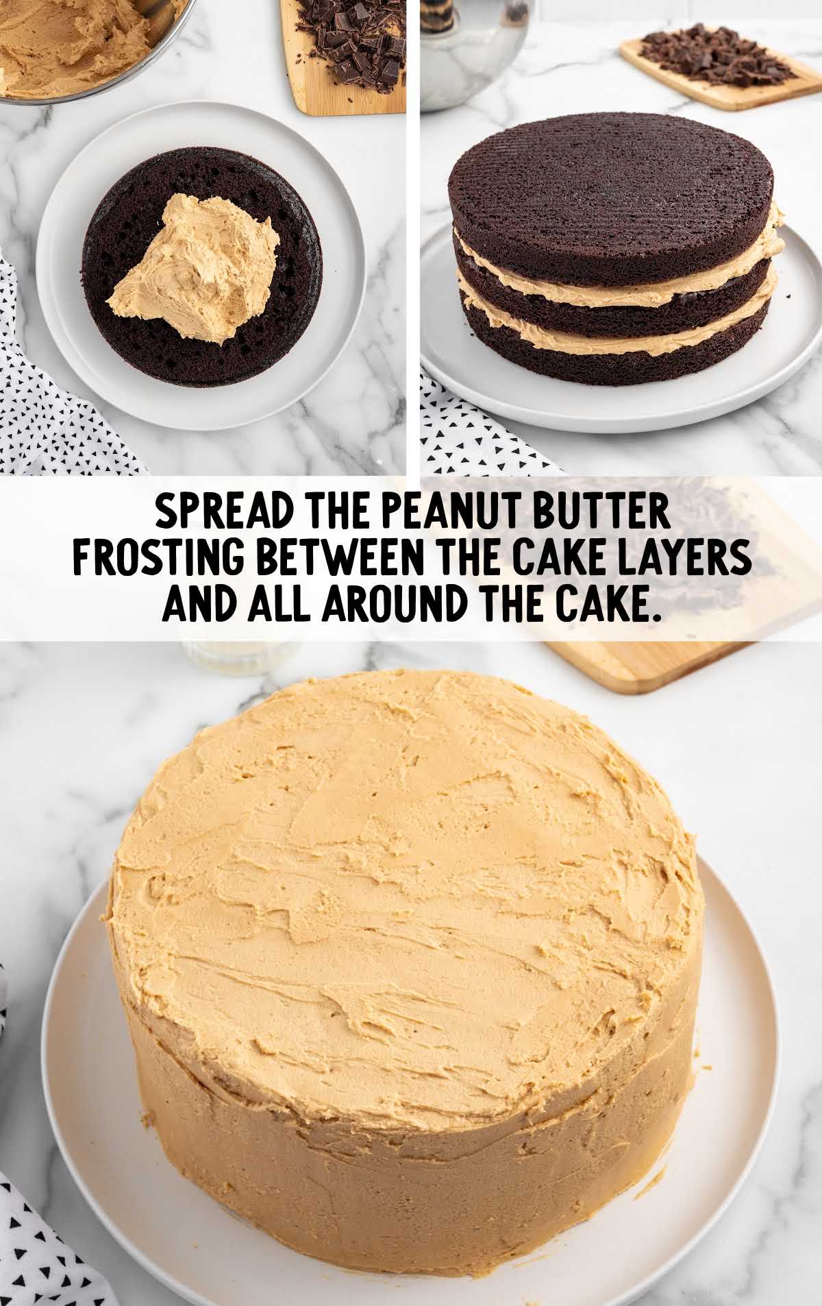 cake frosted with peanut butter frosting