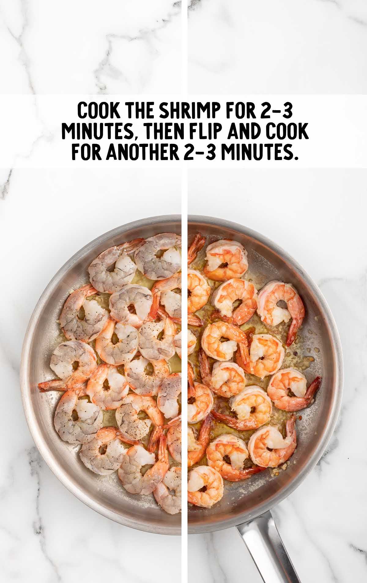 shrimp cooked on a hot skillet