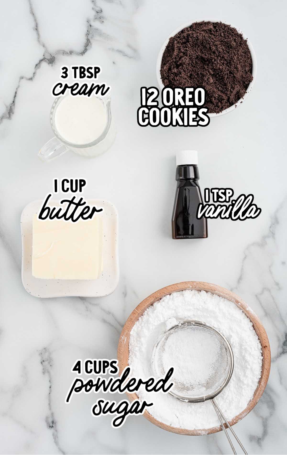 Oreo Frosting raw ingredients that are labeled