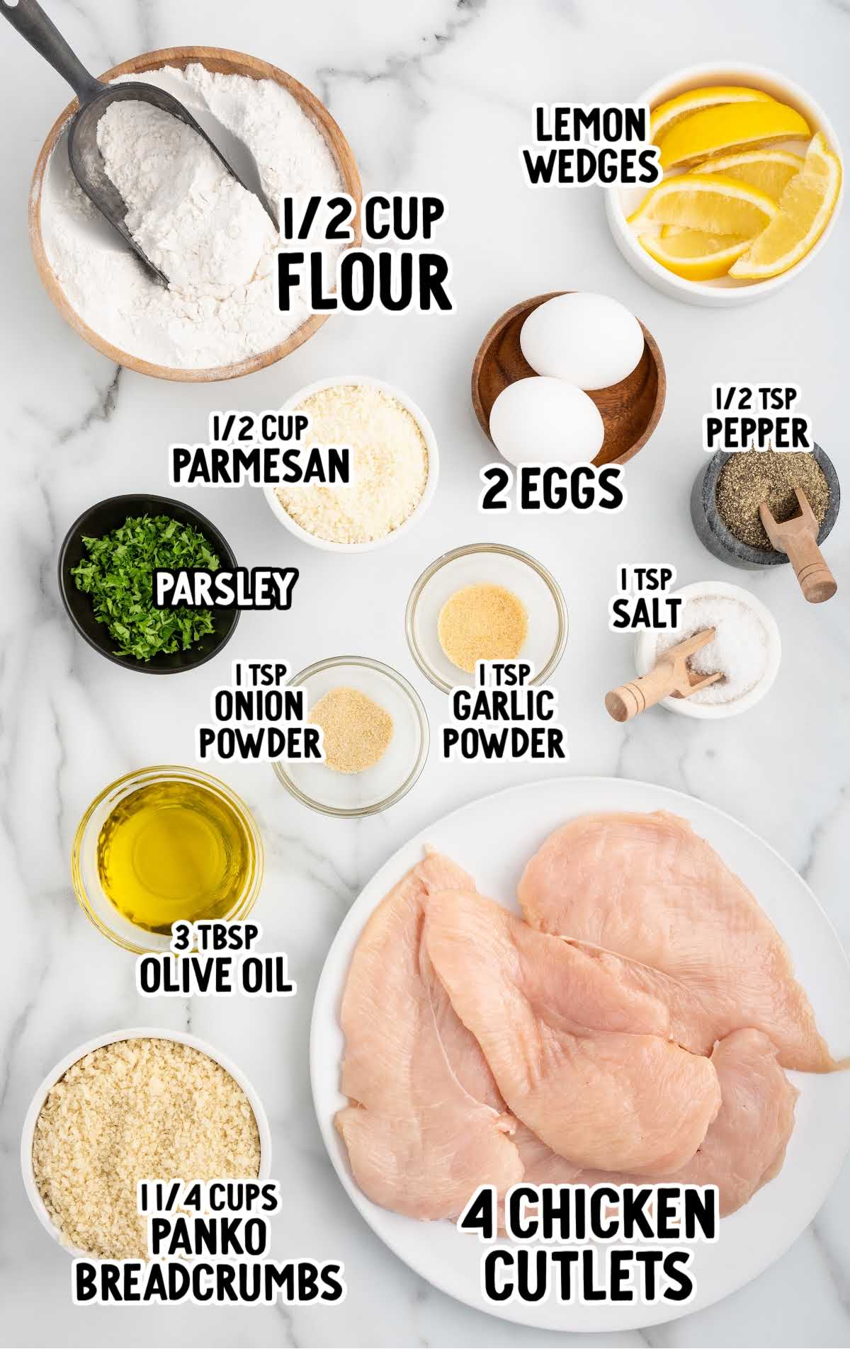 Panko Chicken raw ingredients that are labeled