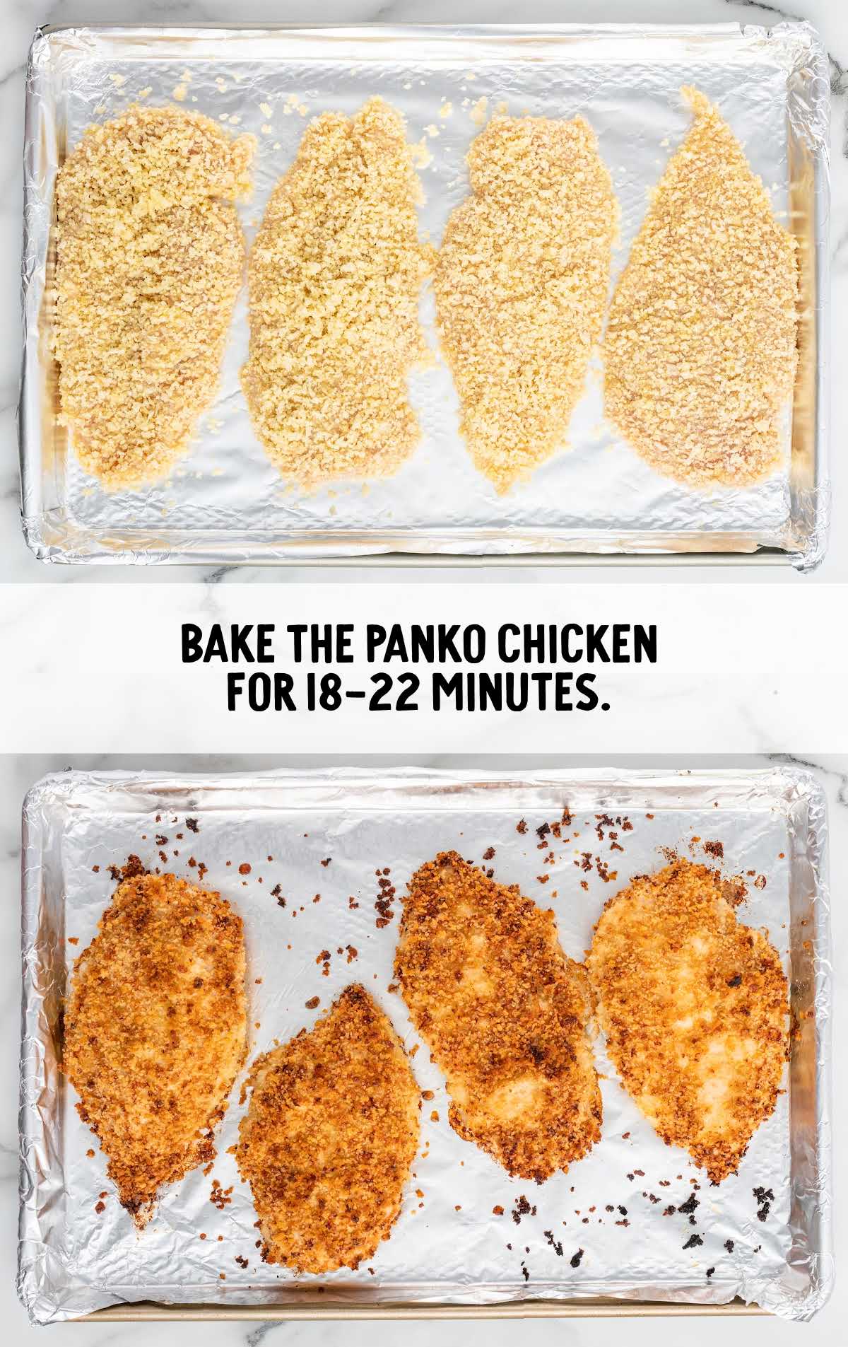 chicken baked on a baking sheet