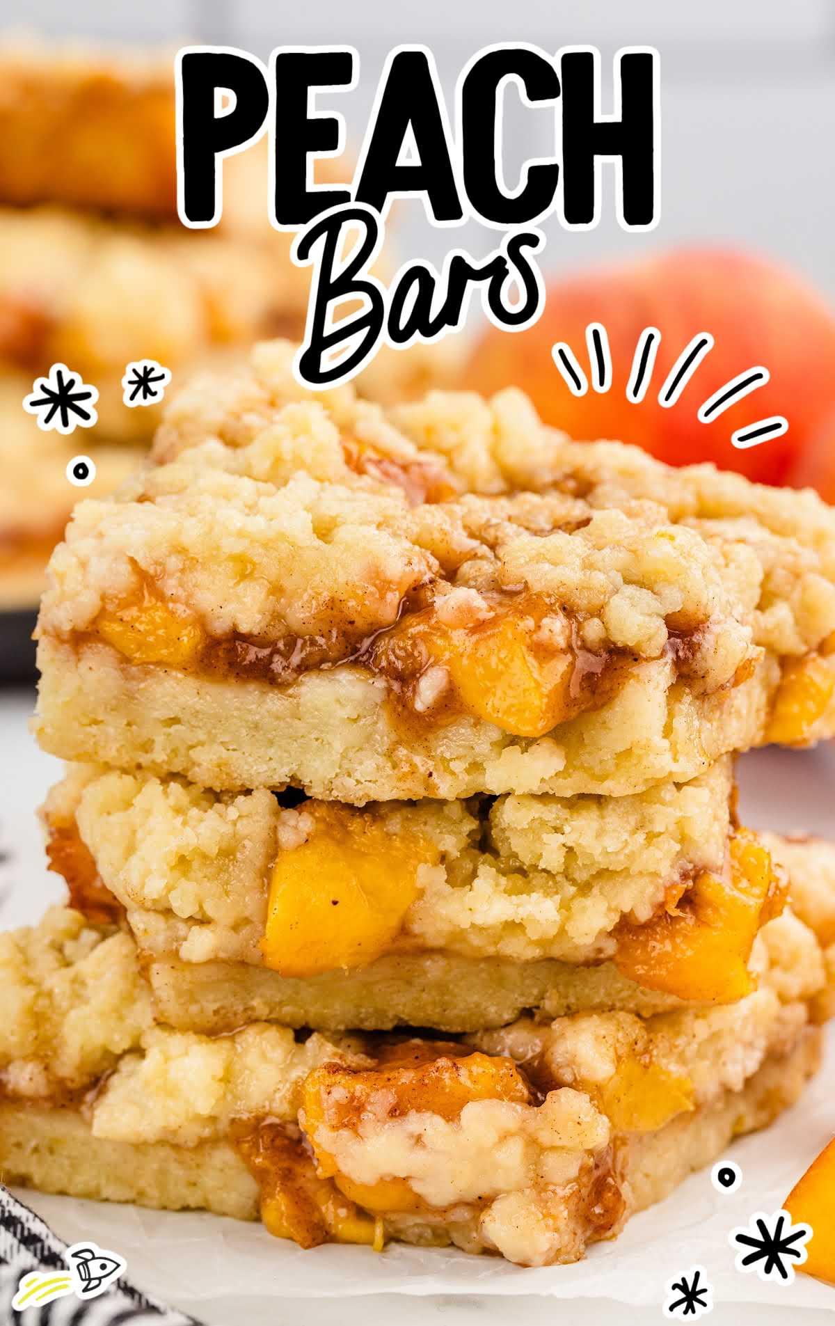 peach bars stacked on top of each other