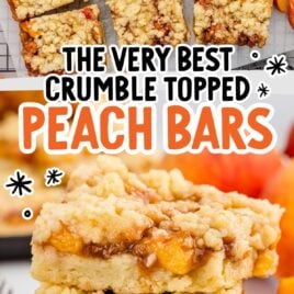 a bunch of peach bars stacked on top of each other