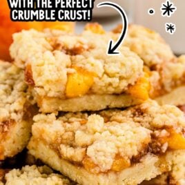 a bunch of peach bars stacked on top of each other