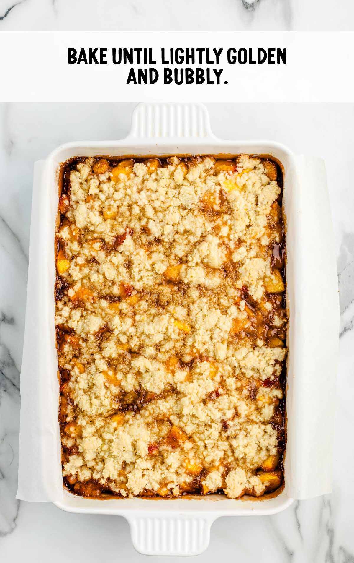 peach bars baked in a baking pan