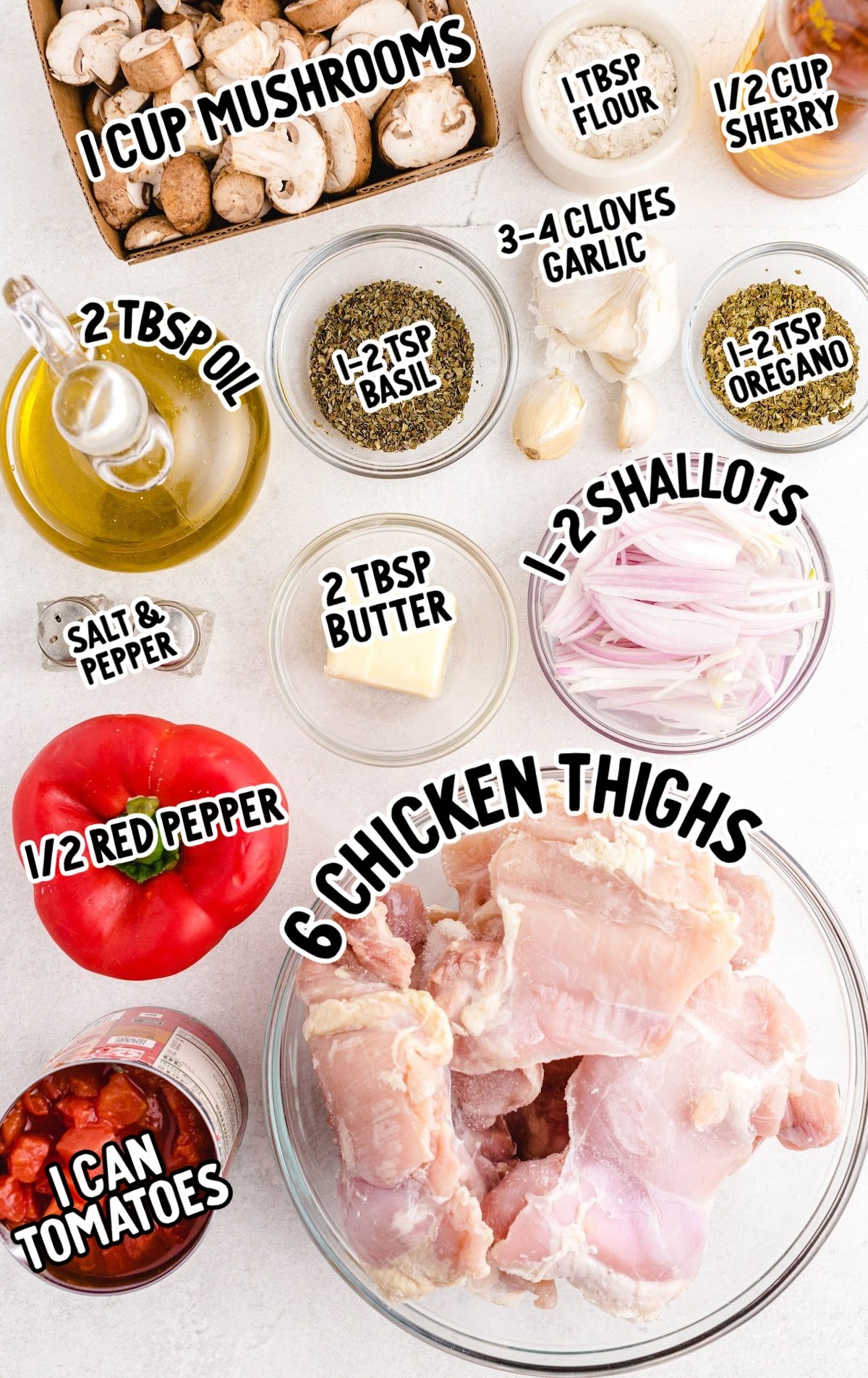 ingredients needed to make chicken cacciatore