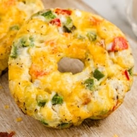 veggie, cheese, and meat egg bites for breafkast