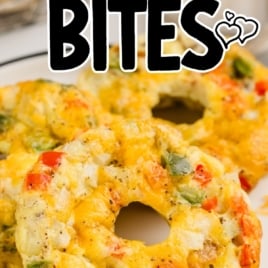 meat, veggies, and cheese egg bites