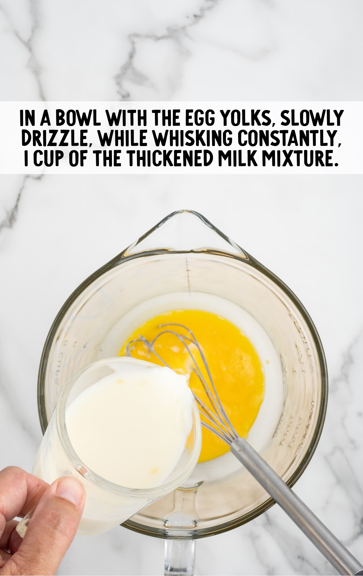 milk, lemon, and egg yolks to make mix for lemon custard