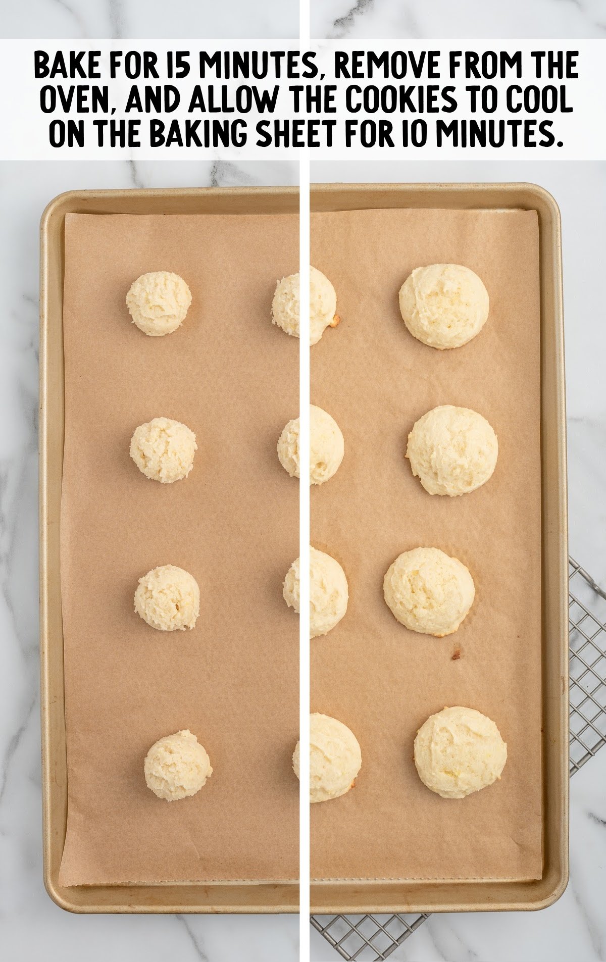 baking sheet full of ricotta cookies