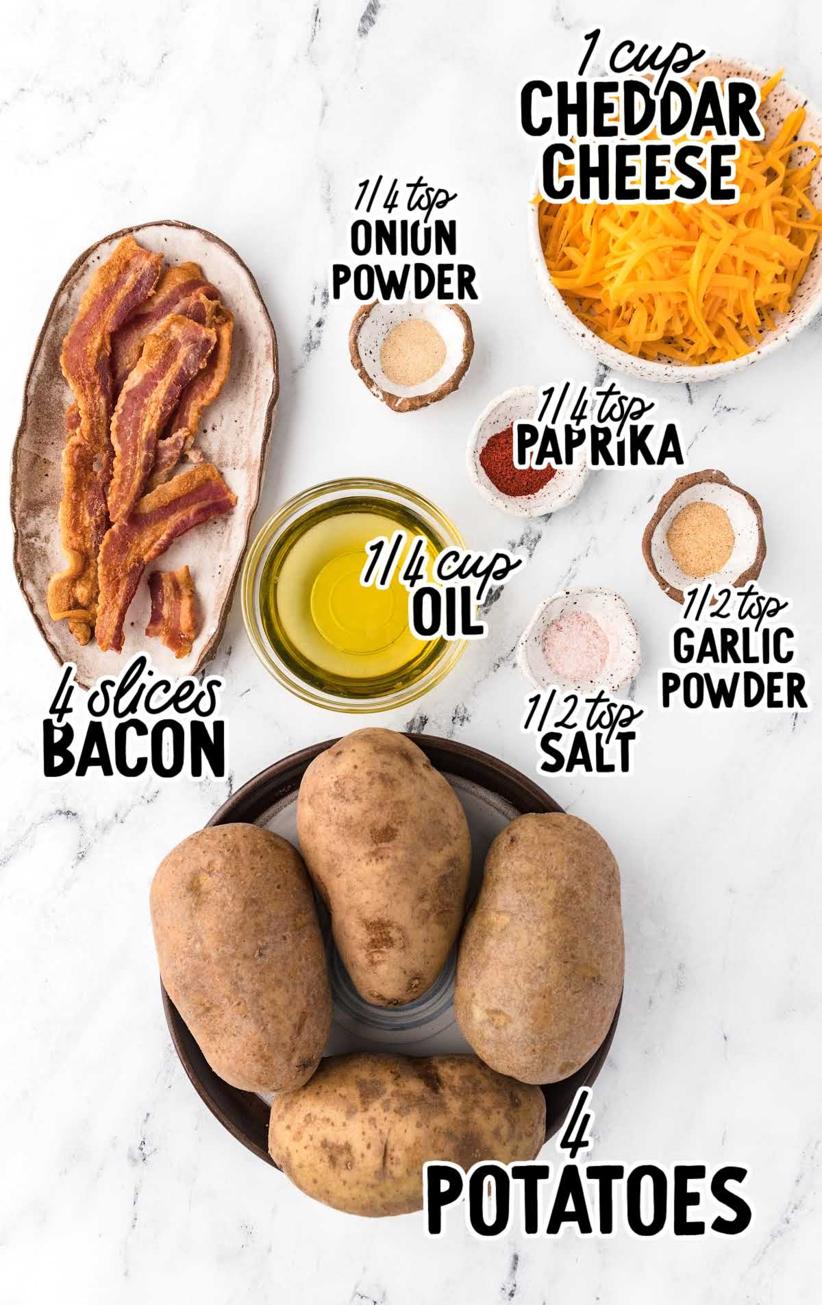 Baked Potato Skins raw ingredients that are labeled