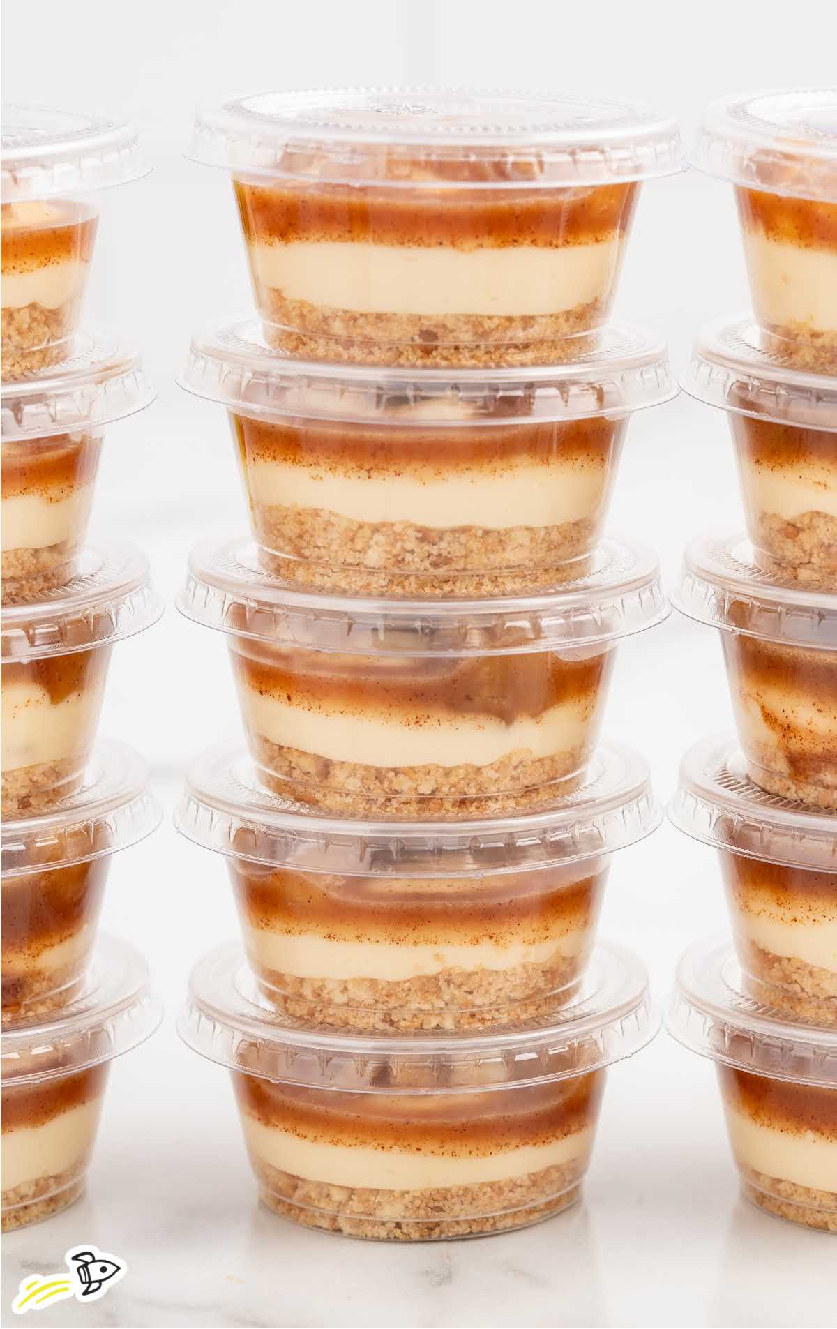 close up shot of a bunch of Caramel Apple Dessert Cups