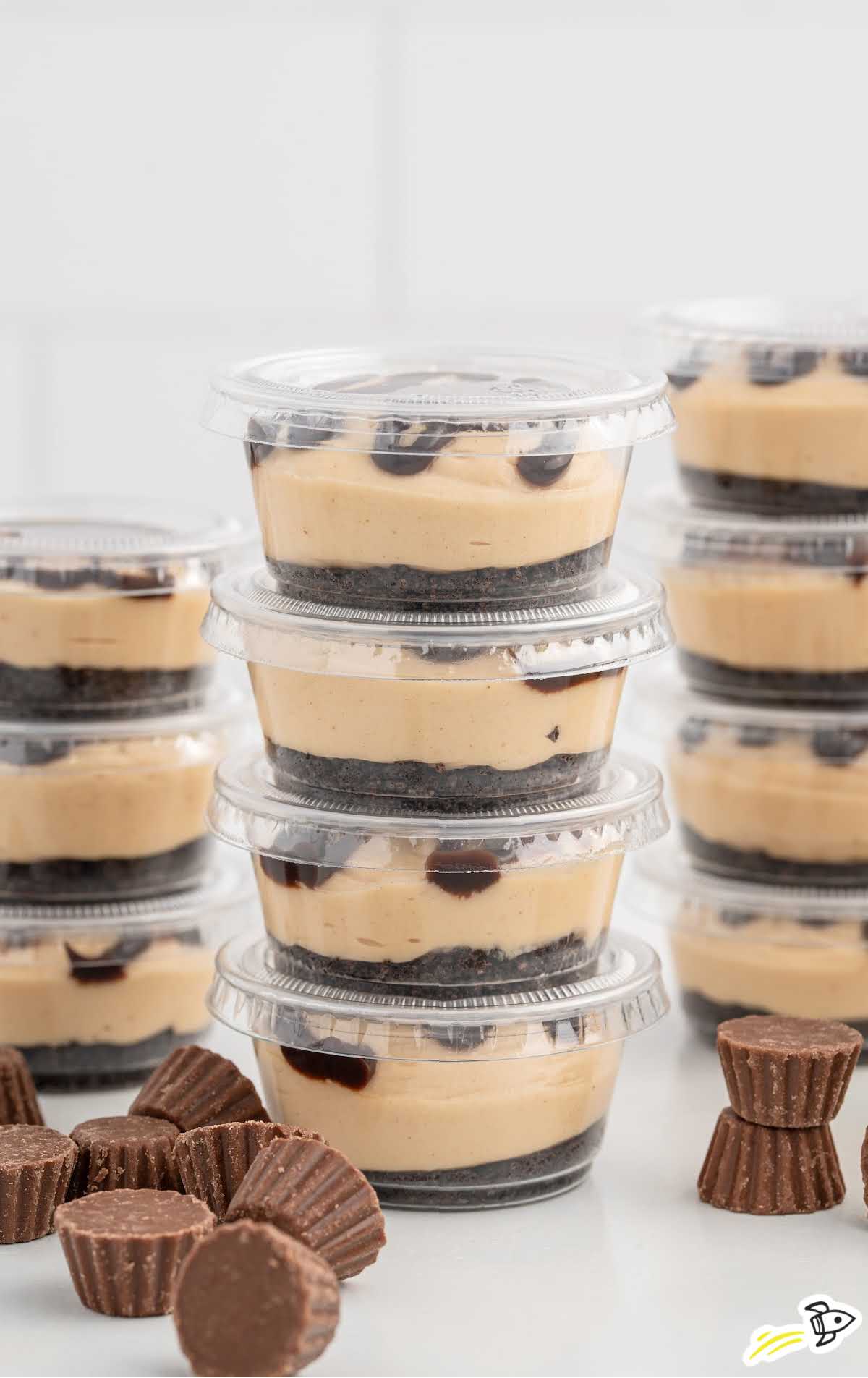 close up shots of Chocolate Peanut Butter Cups with reese's minis