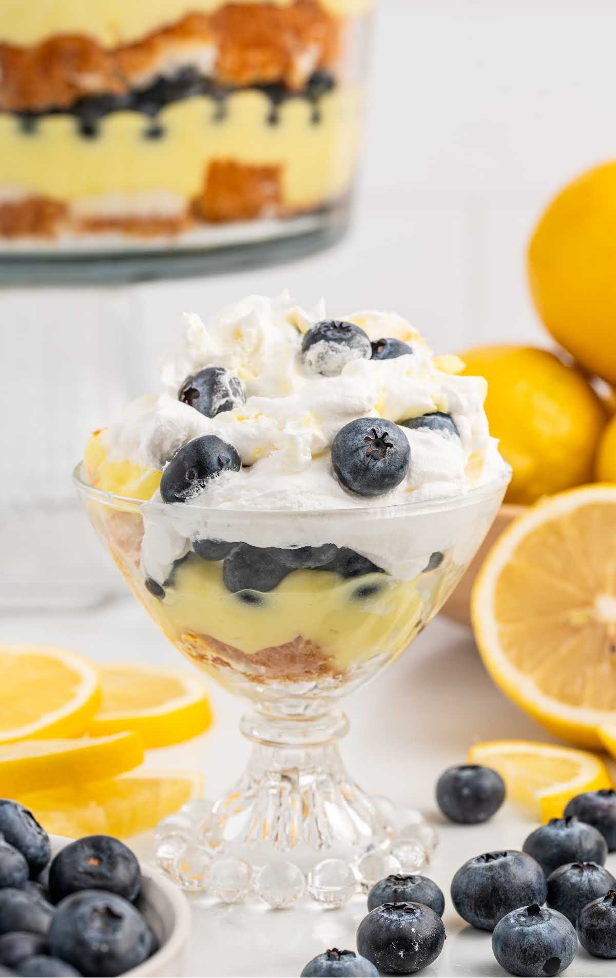 a cup of Lemon Blueberry Trifle