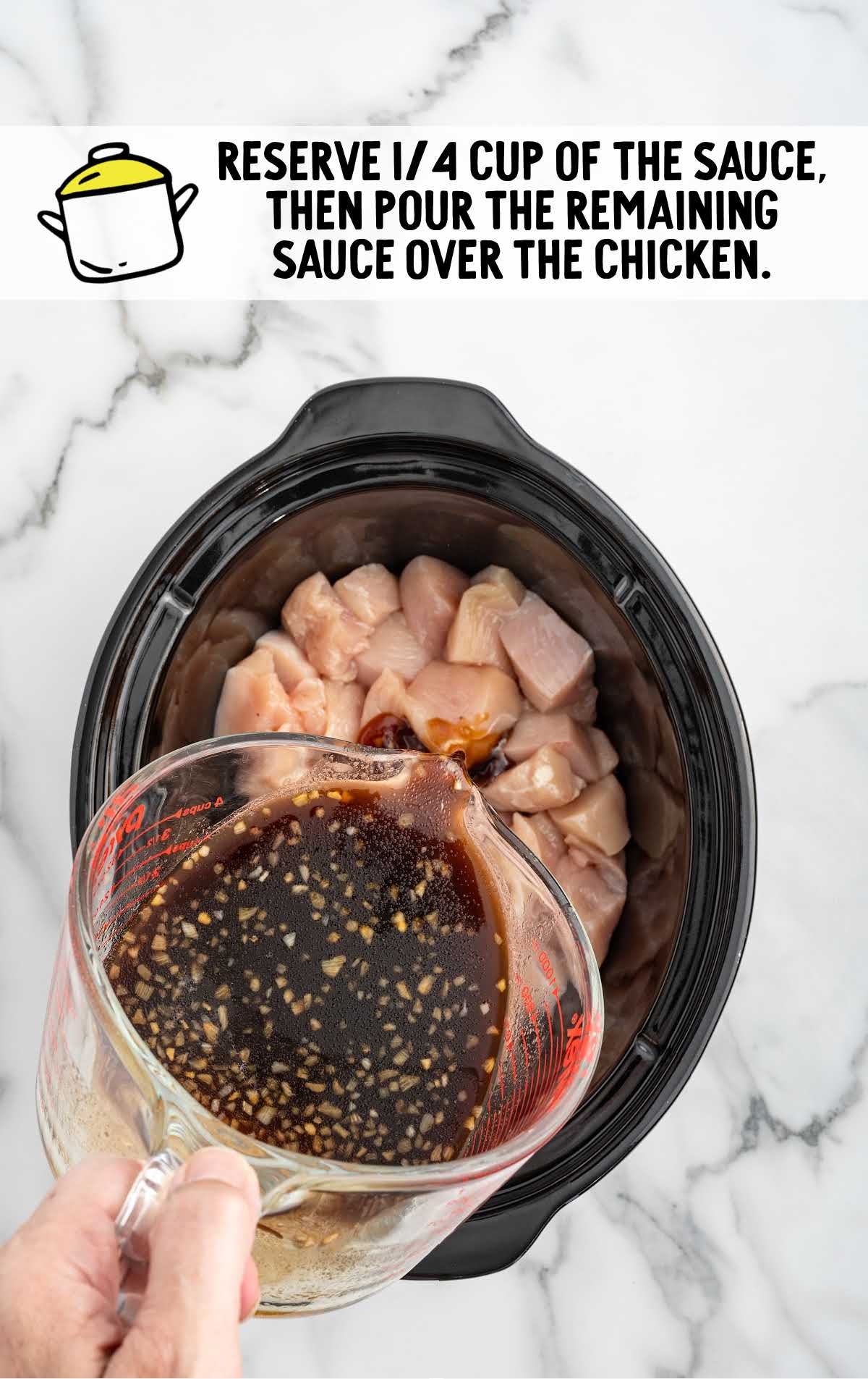 sauce added to the chicken in the crockpot