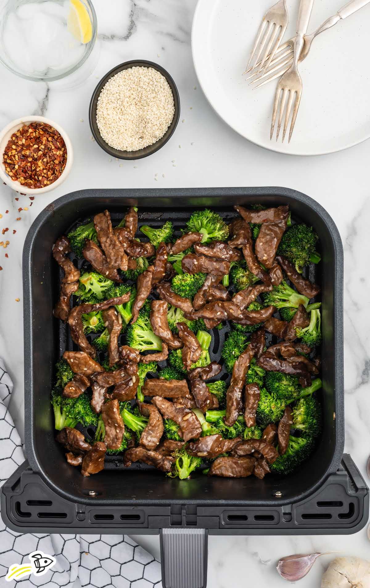 Beef and Broccoli in an air fryer