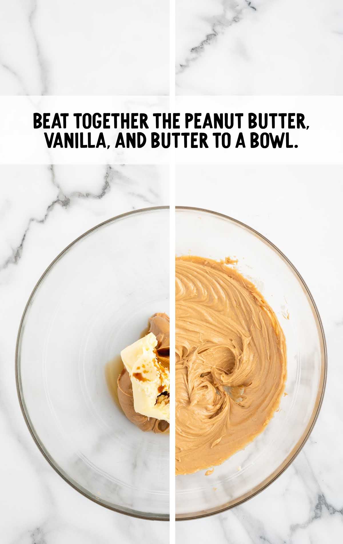 peanut butter and vanilla whisked together