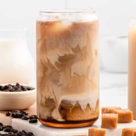 a glass of Caramel Iced Coffee