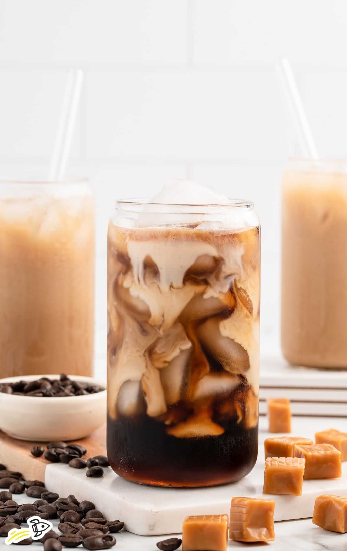 a glass of Caramel Iced Coffee