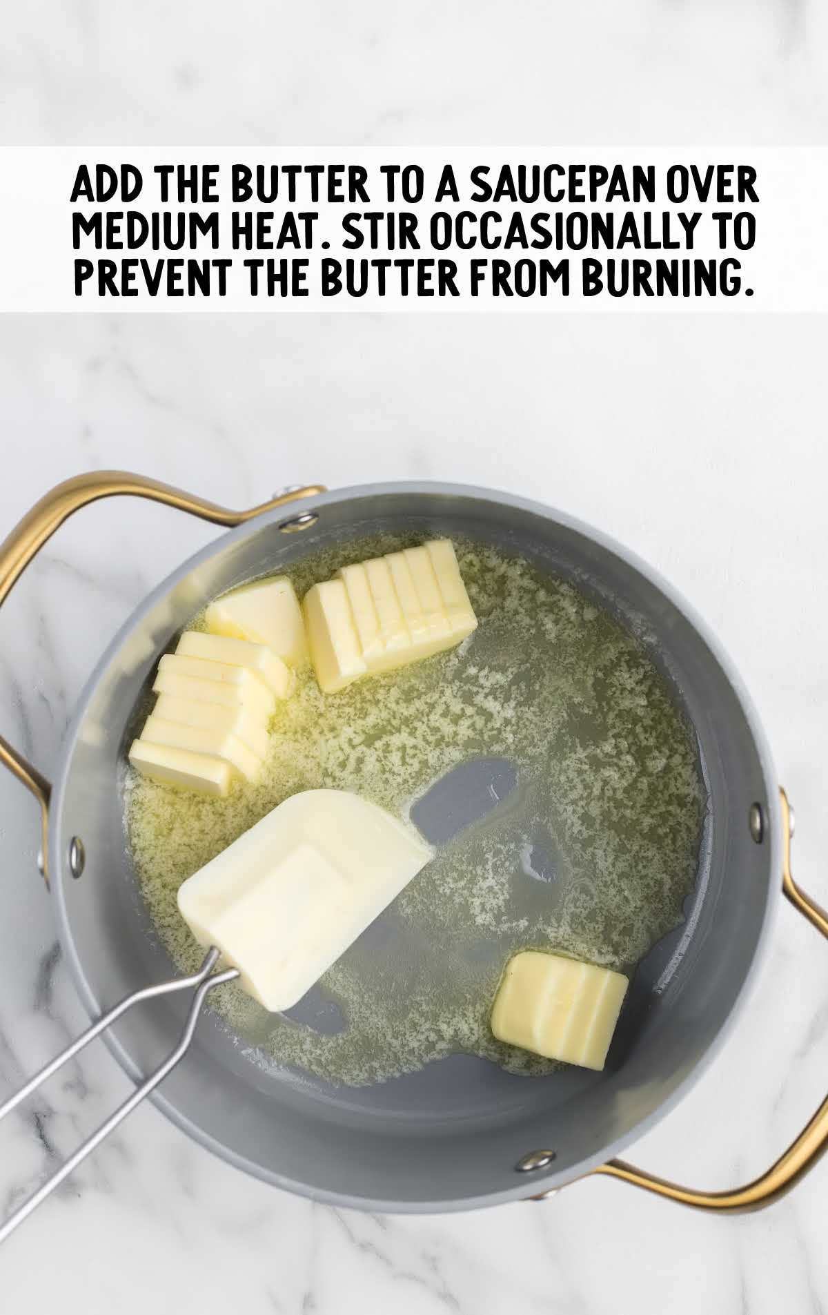 butter added to a saucepan