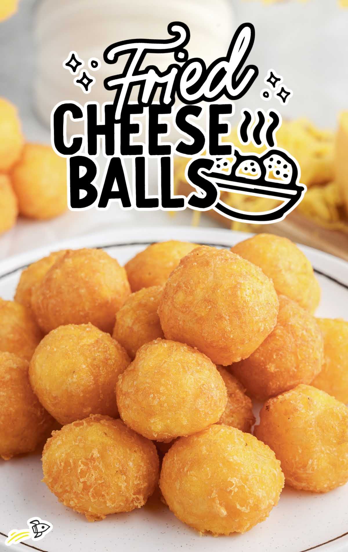 close upshot of Fried Cheese Balls on a plate