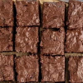 a bunch of chocolate brownies