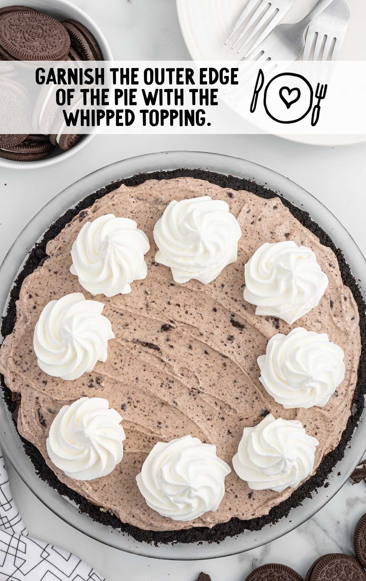 pie topped with whipped topping