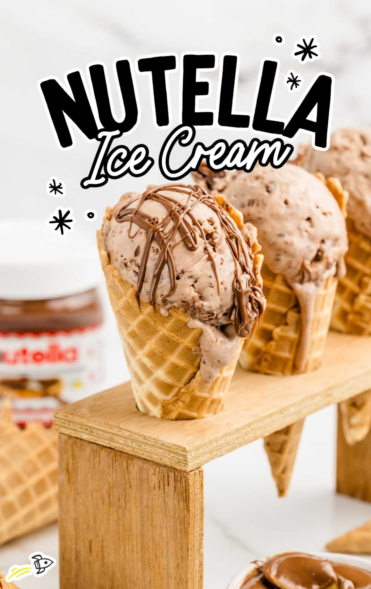 ice cream cones filled with Nutella Ice Cream