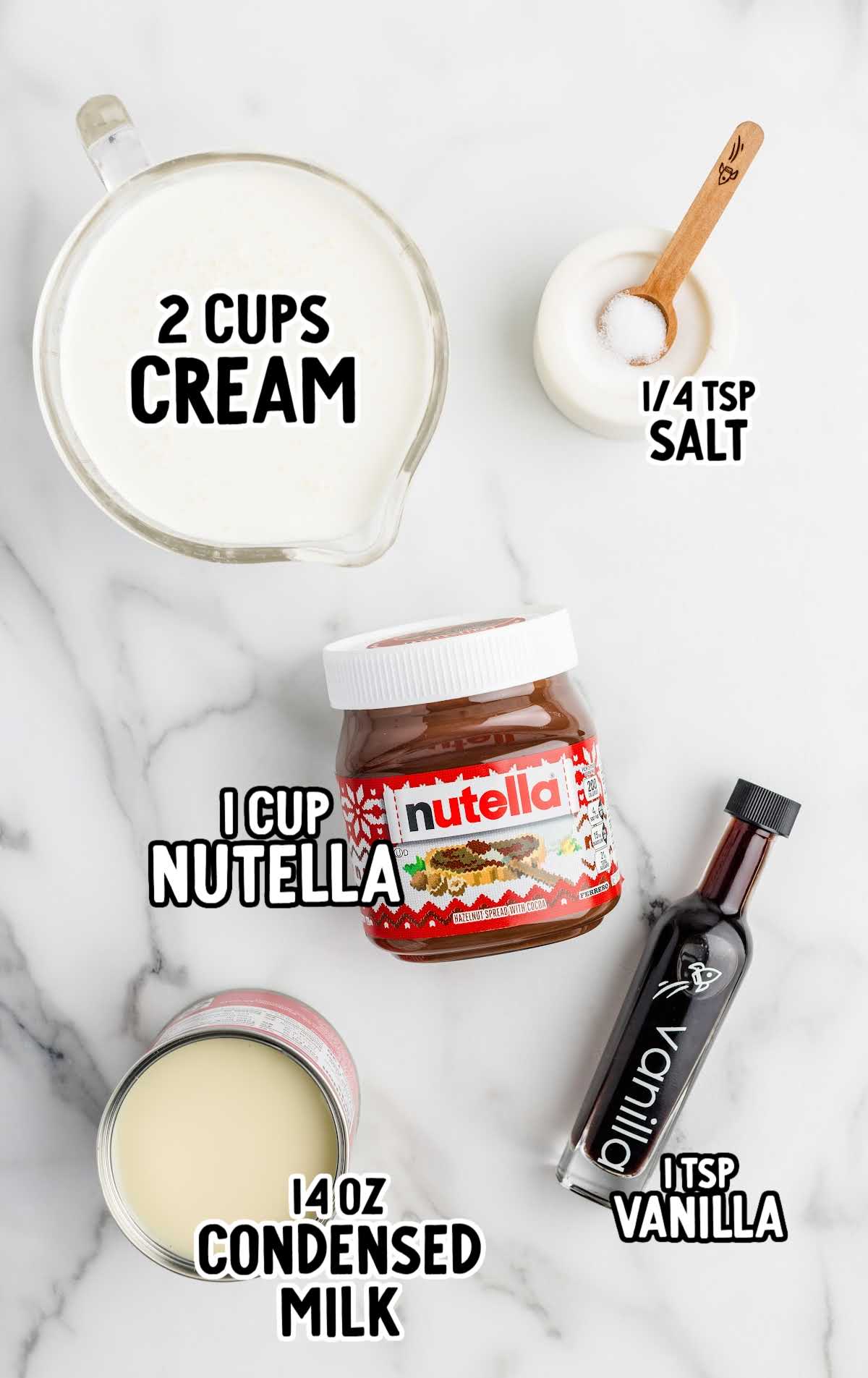 Nutella Ice Cream raw ingredients that are labeled