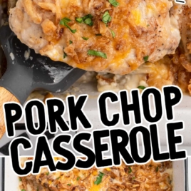 a baking dish of Pork Chop Casserole