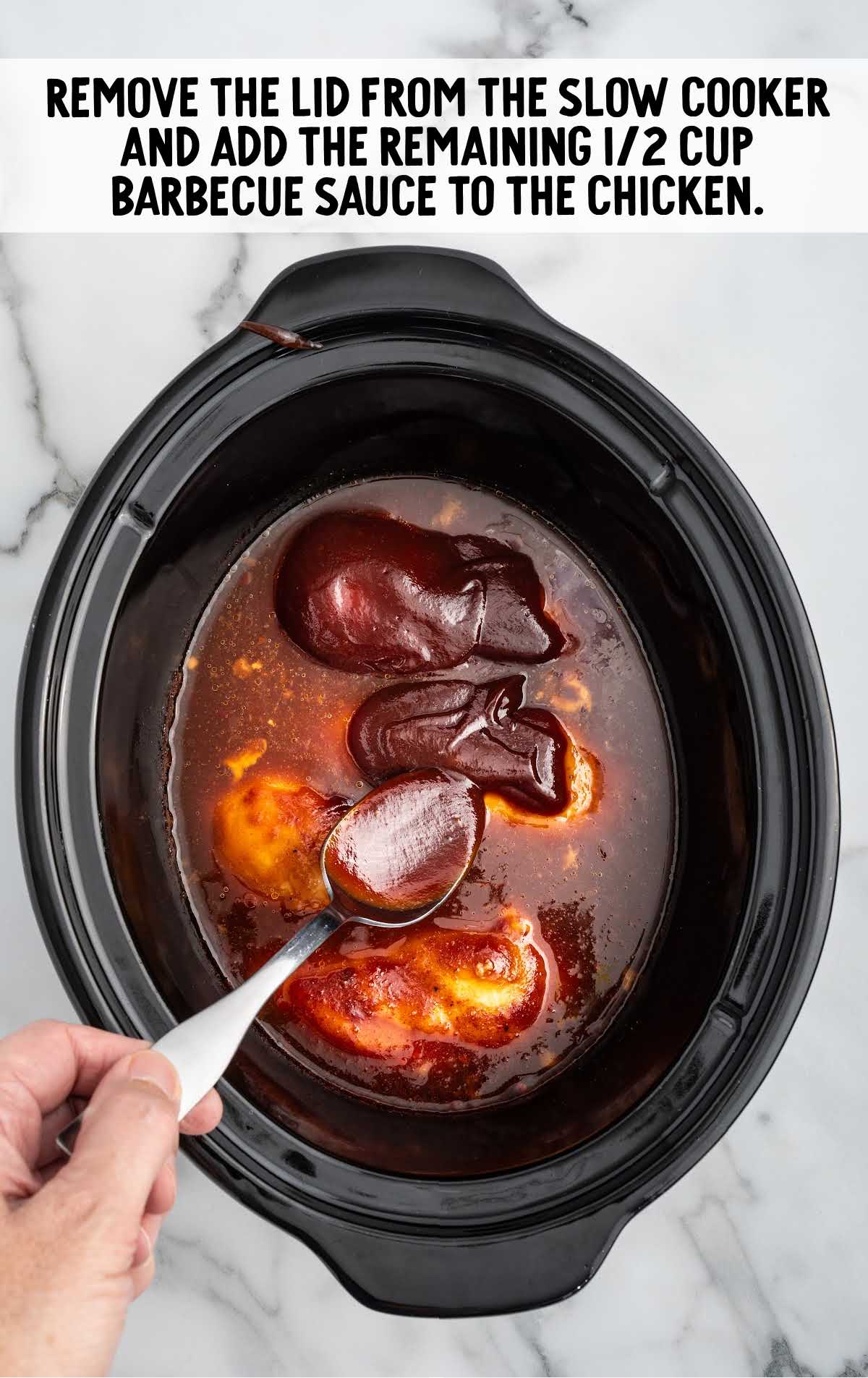 Sweet Baby Rays added to the crockpot