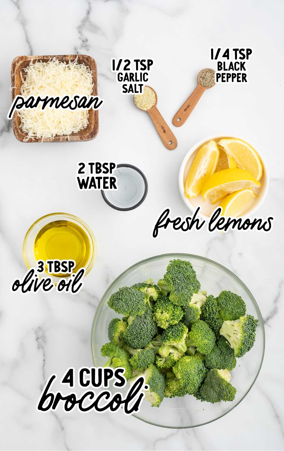 Air Fryer Broccoli raw ingredients that are labeled