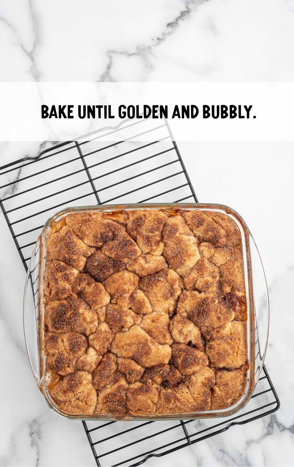 cobbler baked until golden and bubbly