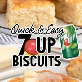 A stack of. biscuits is beside a plate with a biscuit and butter.