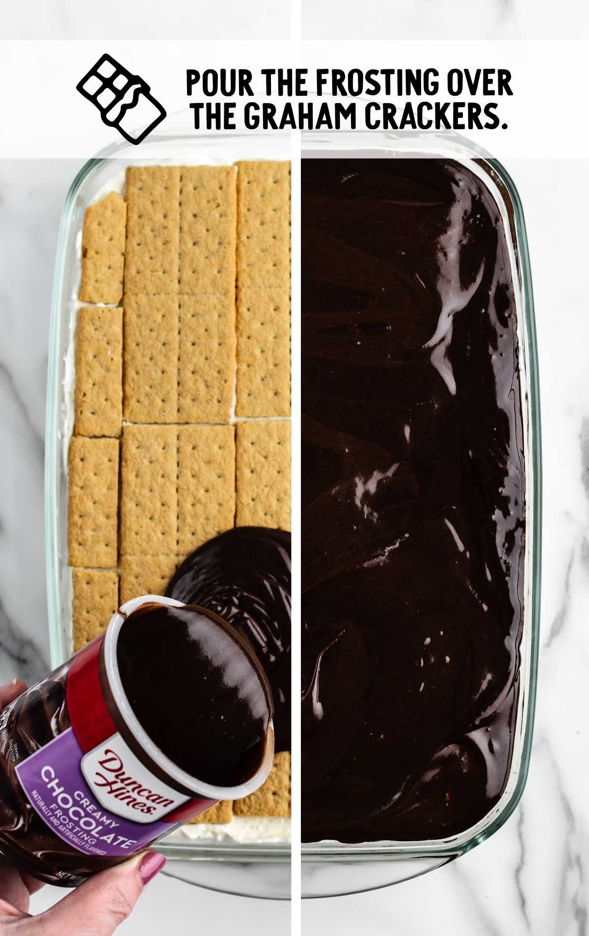 frosting spread over the graham crackers