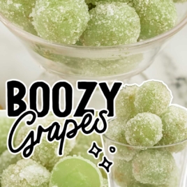 a cup of grapes coated in sugar