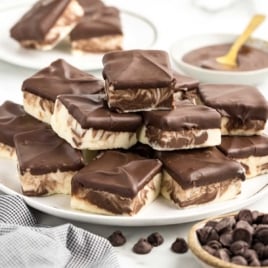 a pile of Boston Cream Fudge on a plate