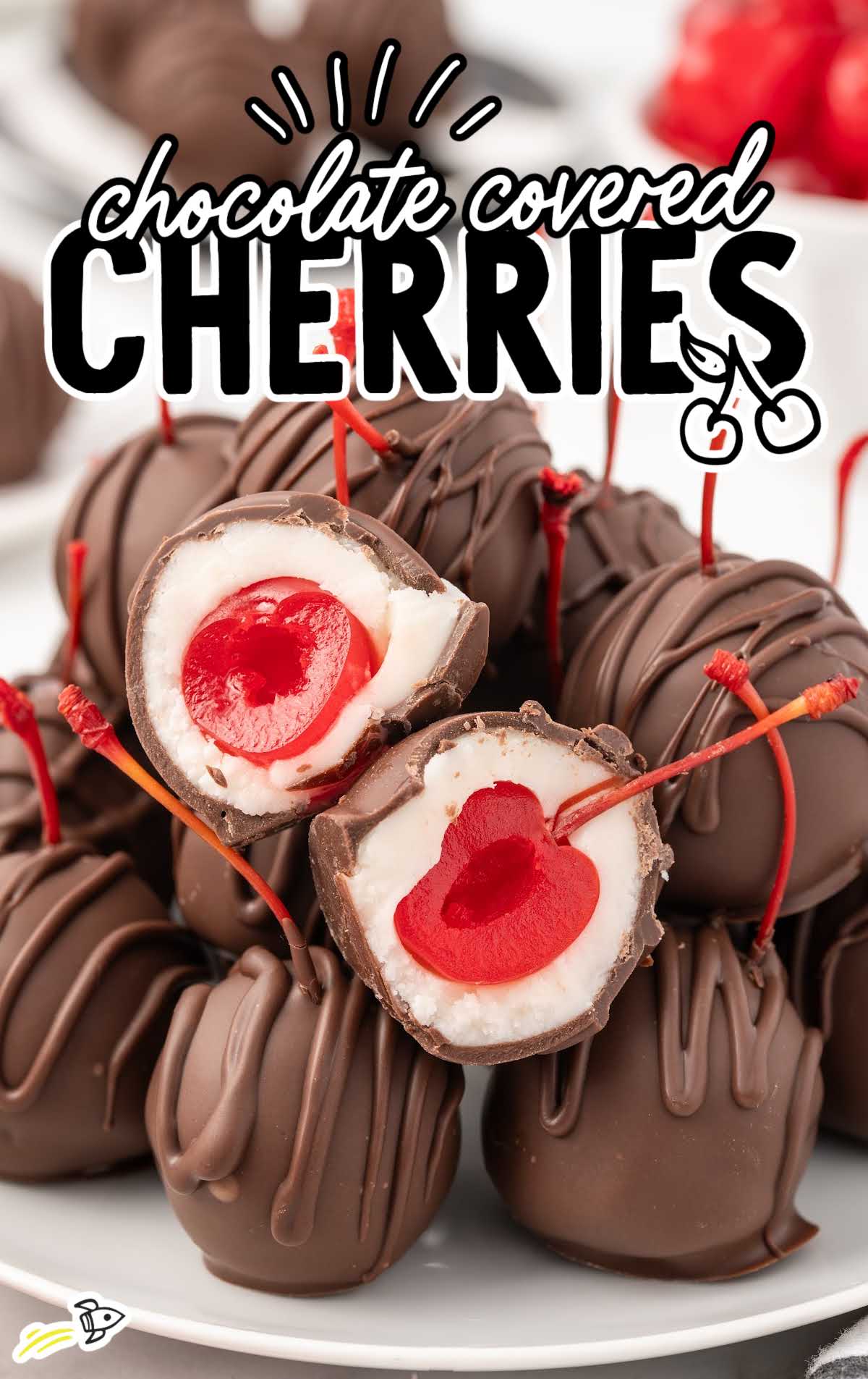 a plate of Chocolate Covered Cherries