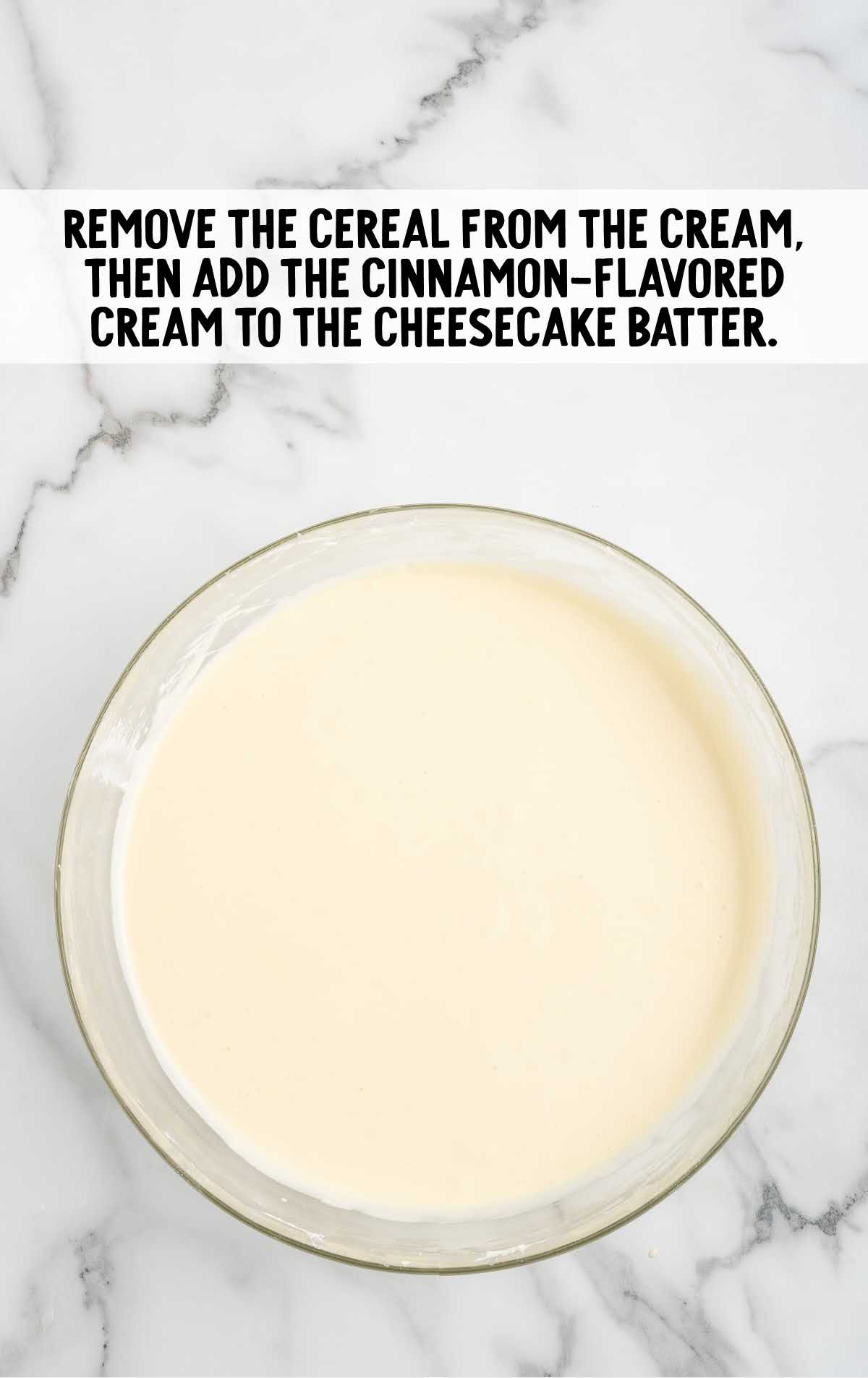 cinnamon-flavored heavy cream added to the cheesecake batter