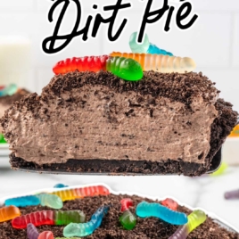 a Dirt Pie topped with gummy worms