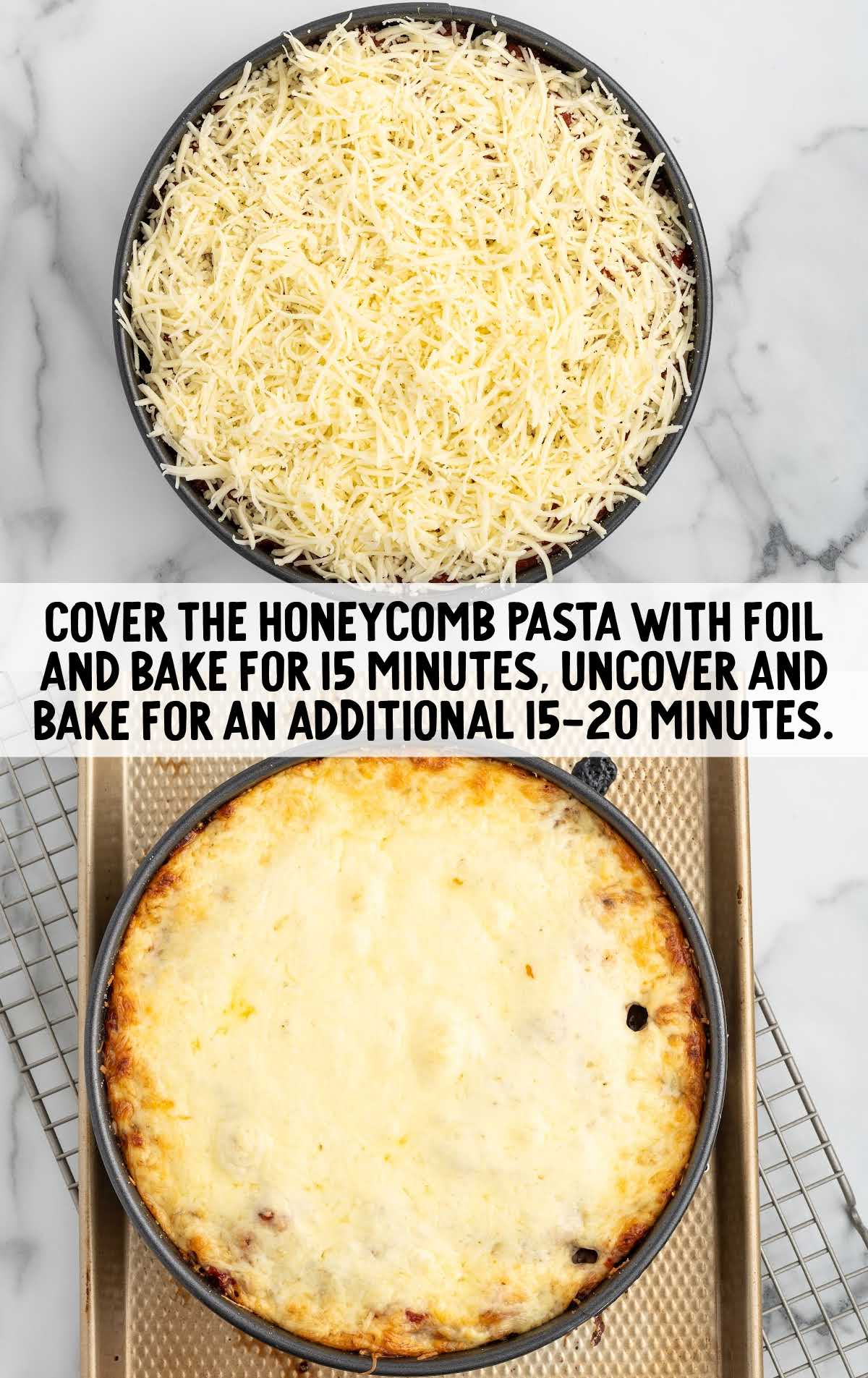 Honeycomb Pasta baked in a baking pan