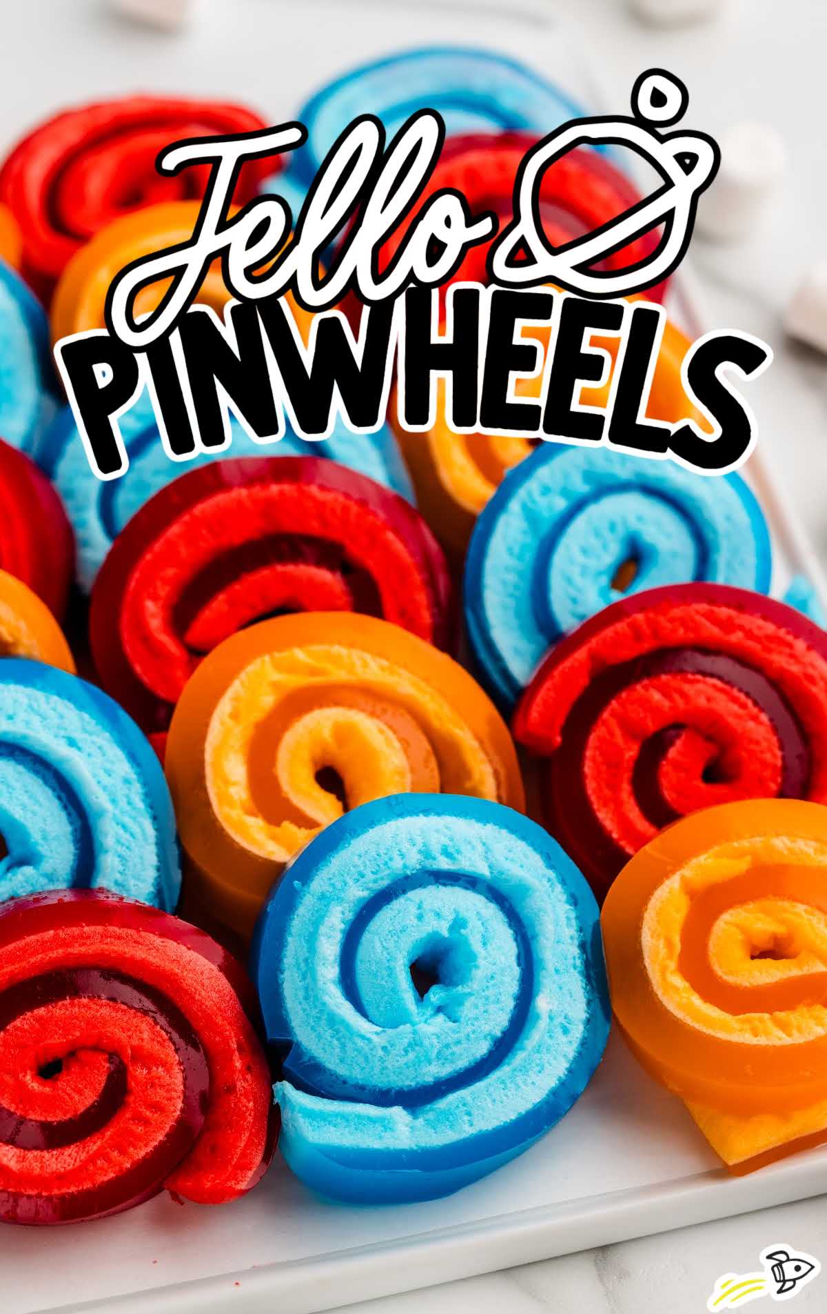 a bunch of Jello Pinwheels on a plate