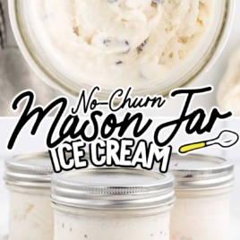 a mason jar of ice cream