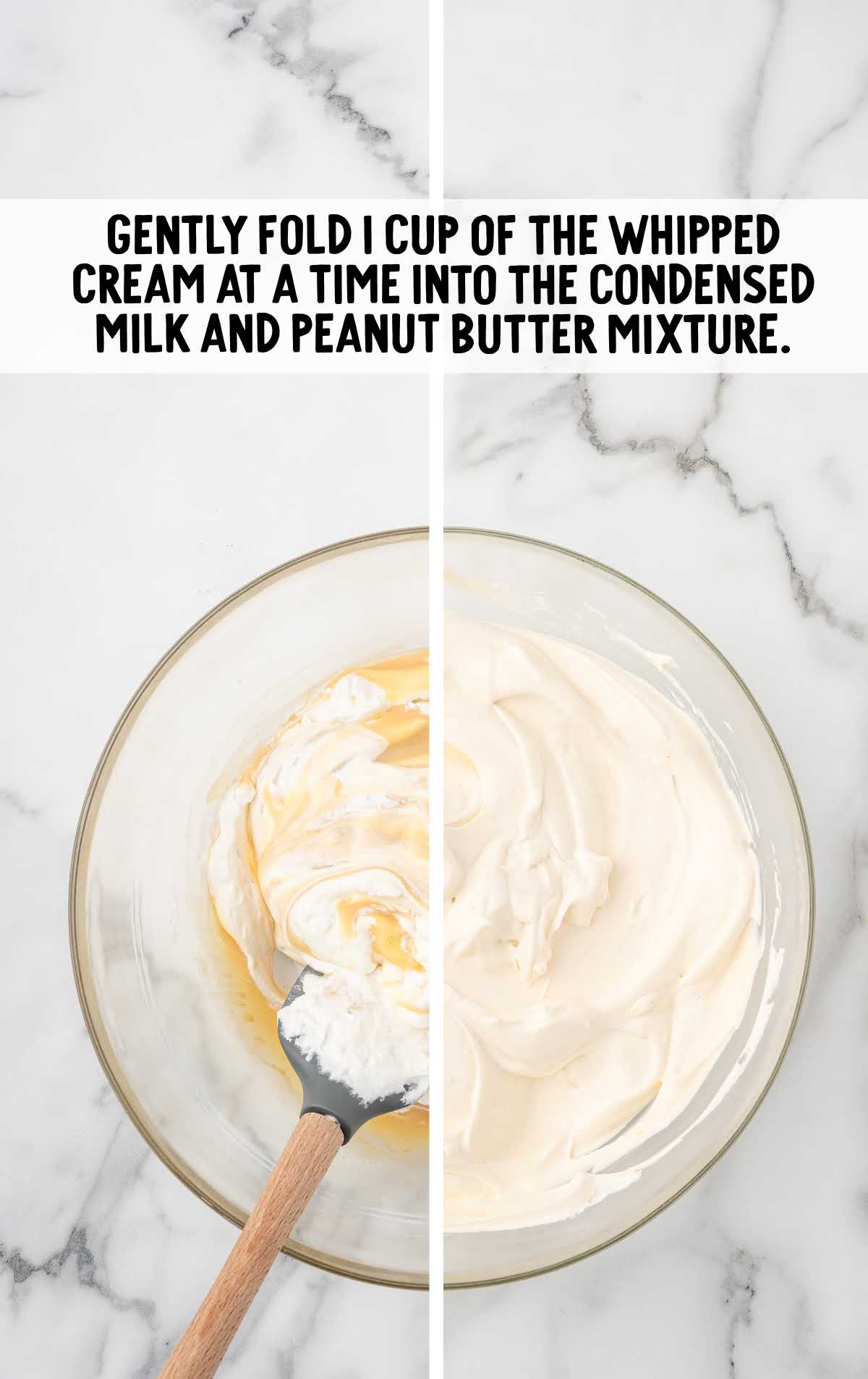 whipped cream folded into the peanut butter mixture
