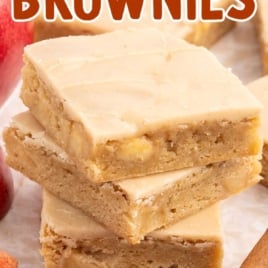 Apple Brownies stacked on top of each other