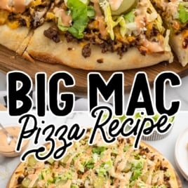 Big Mac Pizza on a pizza tray