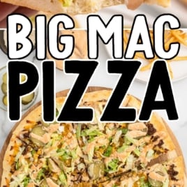 Big Mac Pizza on a pizza tray