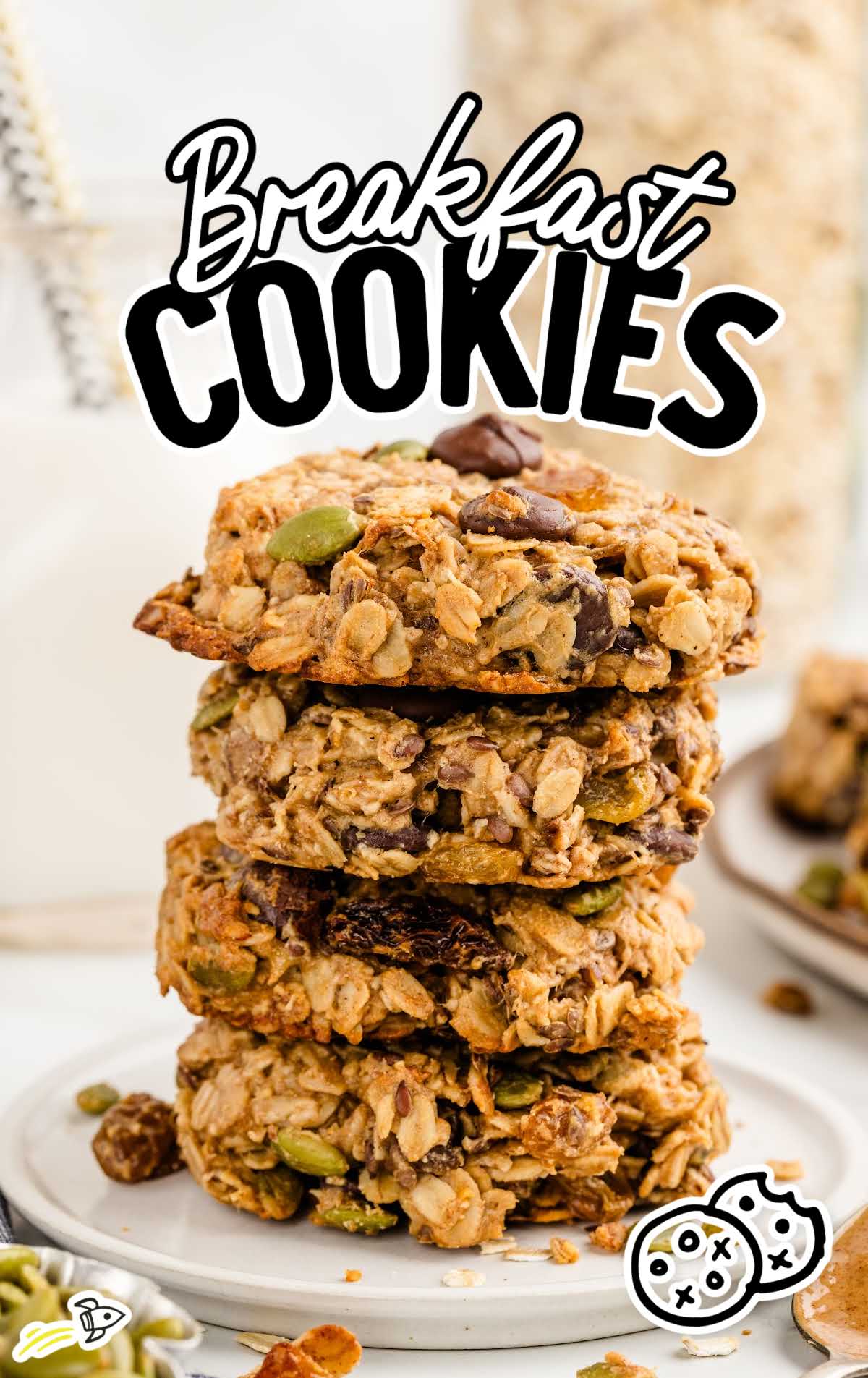 cookies stacked on top of each other on a plate